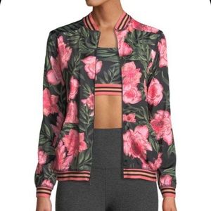 Beyond Yoga true stripes floral bomber jacket